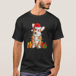 Corgi in Weihnachtslicht und präsentiert Niedliche T-Shirt