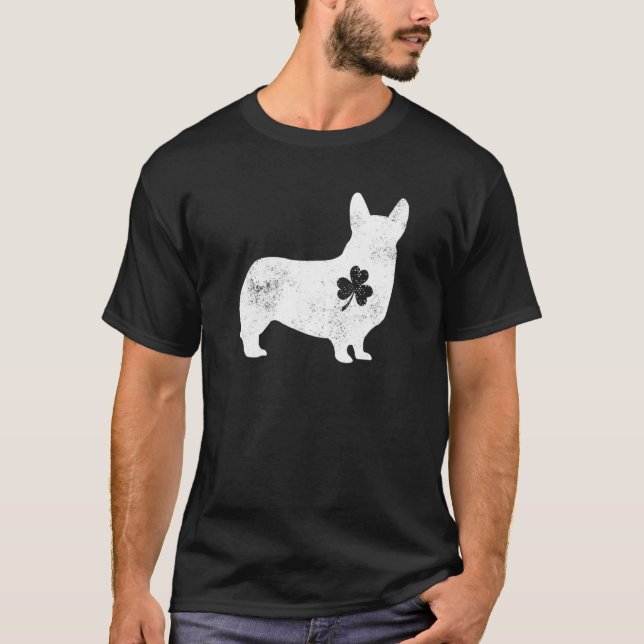 Corgi Irish C T- St Patrick's Day Dog T-Shirt (Vorderseite)