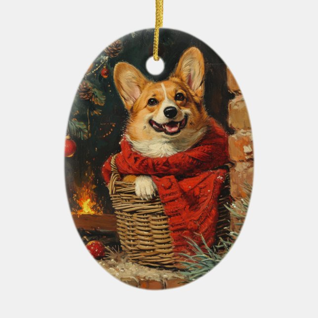 Corgi-Jahrgänge Keramik Ornament (Vorne)