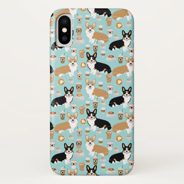 Corgi-Kaffee iPhone Fall - Wolljacke Corgis Case-Mate iPhone Hülle (Rückseite)