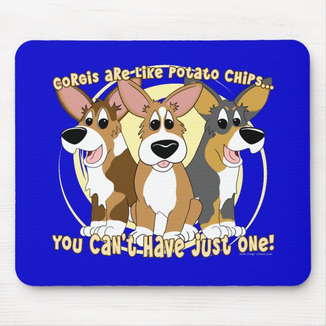Corgi-Kartoffelchips Mousepad (Vorne)