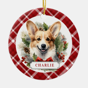 Corgi Keramik Circle Ornament