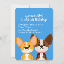 Corgi Kids Birthday Einladung