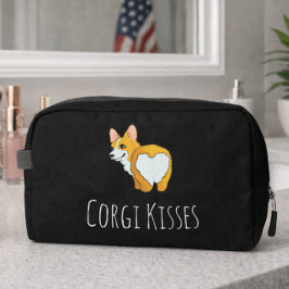 'Corgi Kisses' Lustiges Schwarzes für Corgi-Fans Waschbeutel