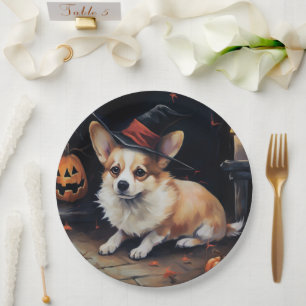 Corgi Kürbisse Halloween Gruselig Pappteller