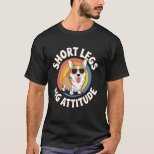 Corgi Kurze Beine Große Einstellung Lustiges Hunde T-Shirt