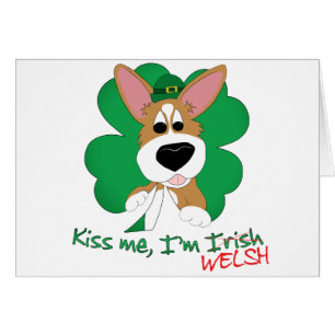 Corgi küssen mich, den ich Waliser-Karte bin
