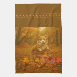 Corgi Leaf Leap Küchentücher