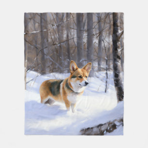 Corgi Let It Snow Weihnachten Fleecedecke