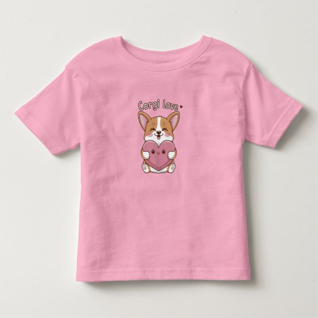 Corgi Liebe Kleinkind T-shirt (Vorderseite)