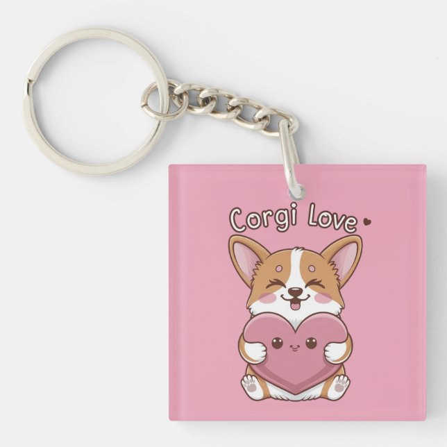 Corgi Liebe Schlüsselanhänger (Vorderseite)