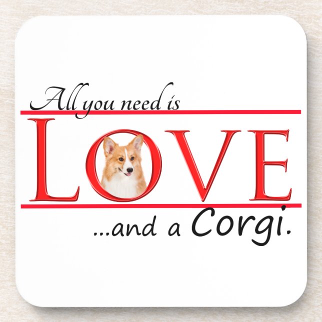 Corgi Liebe Untersetzer (Vorderseite)