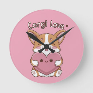 Corgi Liebe Wall Clock Runde Wanduhr