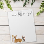 Corgi Liebe Watercolor Monogram Personalisiert Notizblock<br><div class="desc">Dieses Design kann in dem Bereich personalisiert werden, der durch das Ändern des Fotos und/oder Textes zur Verfügung gestellt wird. Sie können auch angepasst werden, indem Sie auf Vorlage personalisieren klicken und dann auf die Schaltfläche klicken, um weitere Optionen anzupassen, um die Hintergrundfarbe zu löschen oder zu ändern, Text hinzuzufügen,...</div>