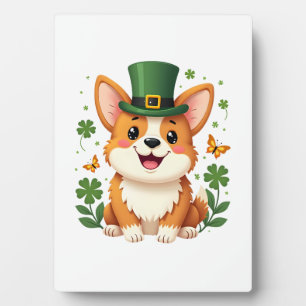 Corgi Liebhaber Shamrock Frohes St Patricks Tag Fotoplatte