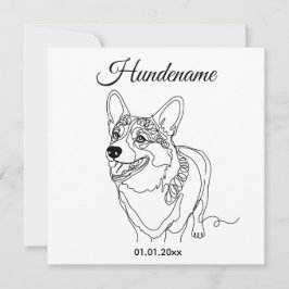 Corgi Line Art personalized dog