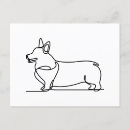 Corgi Line Zeichnend Postkarte