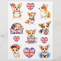 Corgi London Collage Scrapbook Papier