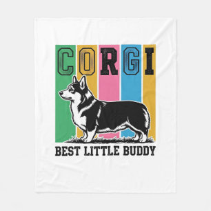 Corgi Love Shirt Vintage Gravur Hund Silhouette_ Fleecedecke