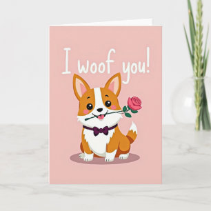 Corgi Love Woof You Hundekarte Karte