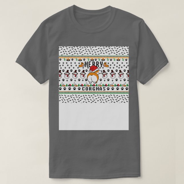 Corgi Lover Christmas Mask T-Shirt (Design vorne)