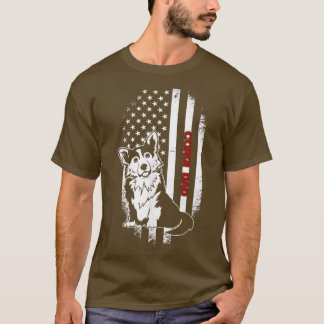 Corgi Lover Gifts Corgi Dad American Flag Dog Love T-Shirt