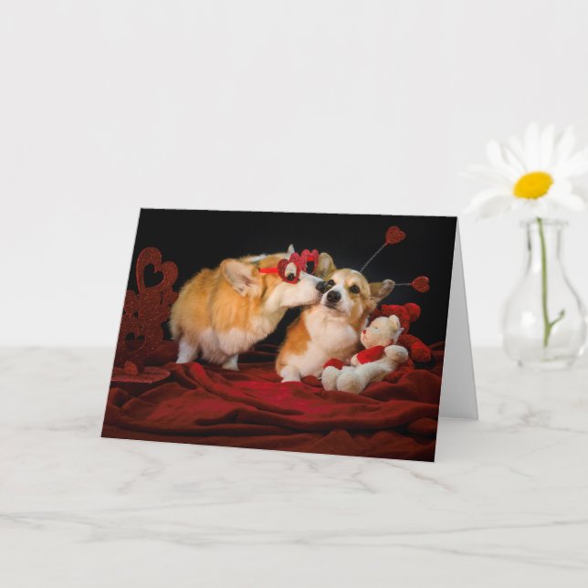 Corgi Lovers Jubiläumskarte Karte (Kleine Pflanze)