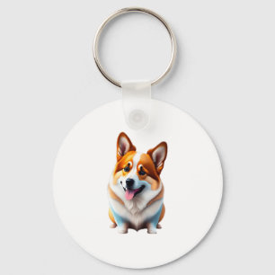 Corgi lustige Hunde süße Tier Welpenstil Schlüsselanhänger