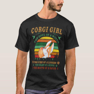 Corgi-Mädchen Hexe Löwin Hippie Matrose (262) T-Shirt