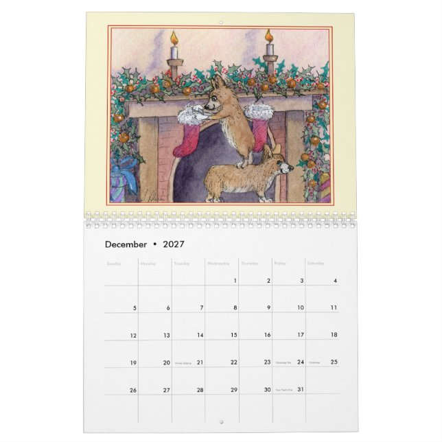 Corgi Magic - ein walisischer Korgi-Hund oder zwei Kalender (Dez 2027)