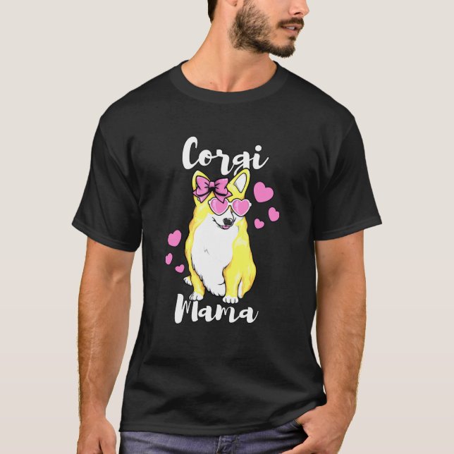 Corgi Mama Dog Liebe Mutter T-Shirt (Vorderseite)