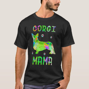 Corgi Mama Farbiger Hundemama T-Shirt