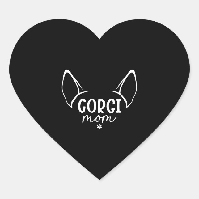 Corgi Mama Herz-Aufkleber (Vorderseite)
