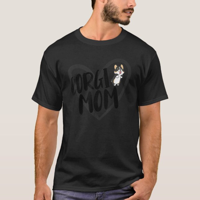 Corgi Mama Herz Funny Pet Corgi Dog Lover T-Shirt (Vorderseite)