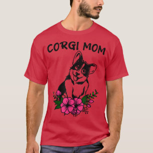 Corgi Mama Hunde Mütter Niedlich Frühlingsblumen B T-Shirt