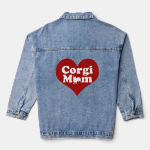 Corgi Mama Niedlich Rotes Herz Jeansjacke