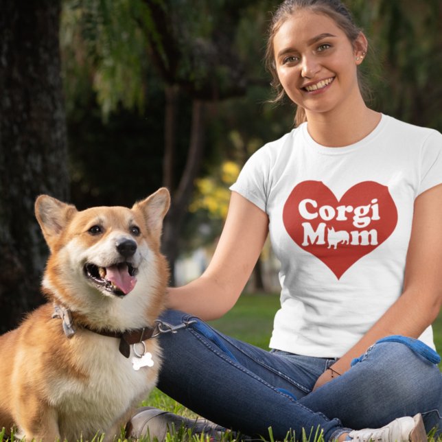 Corgi Mama Niedlich Rotes Herz T-Shirt (Von Creator hochgeladen)