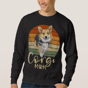 Corgi Mama Retro Sunset Corgi gibt Dog Mama Sweatshirt