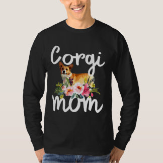 Corgi Mama Welsh Corgi Dog Eigentümer Floral 1239 T-Shirt