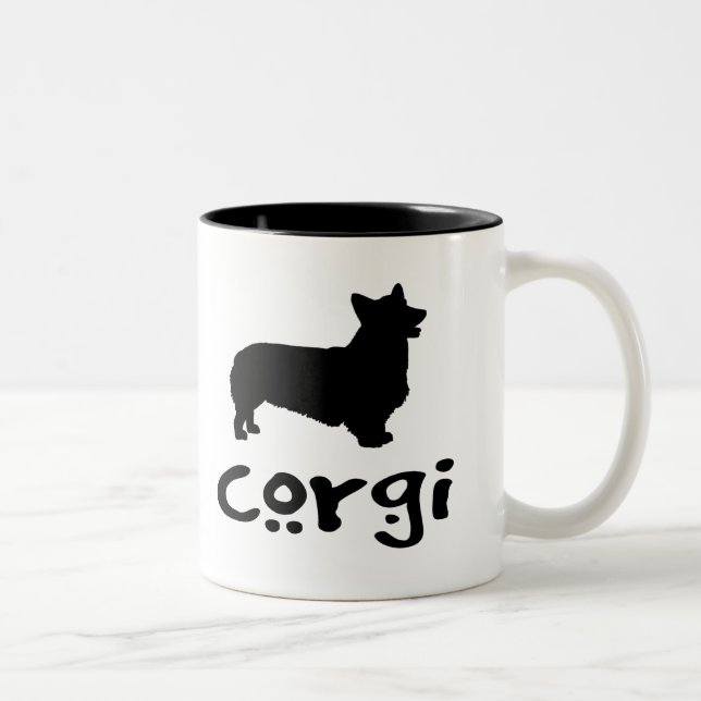 Corgi mit coolem Text Zweifarbige Tasse (Rechts)