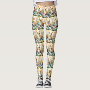 Corgi mit Ostereiern Feiertag Leggings