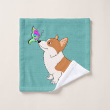 Corgi mit Schmetterling