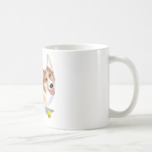 Corgi mit Tennisball Kaffeetasse