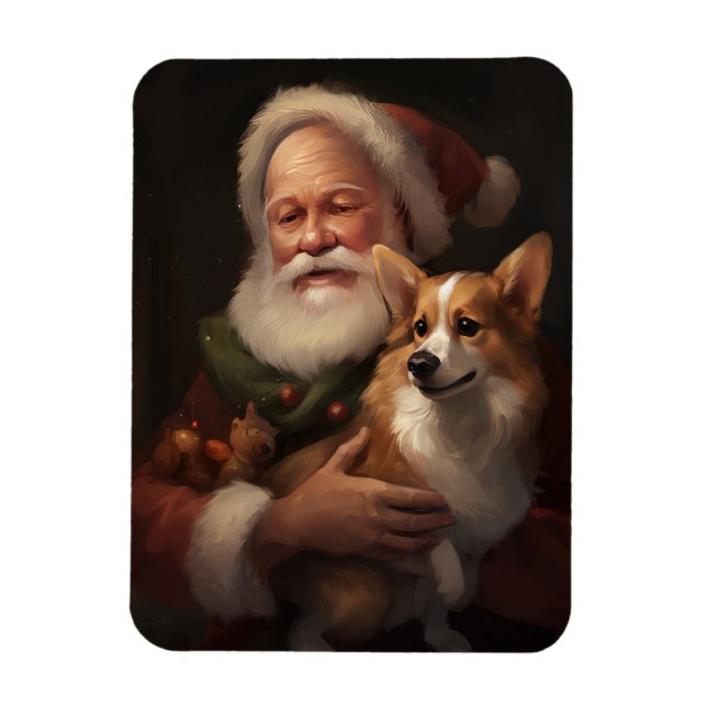 Corgi mit Weihnachtsfeiern Magnet (Vertikal)