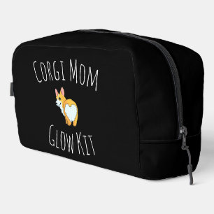 'Corgi Mom Glow Kit' Schwarz-Weiß Lustig Cute Waschbeutel