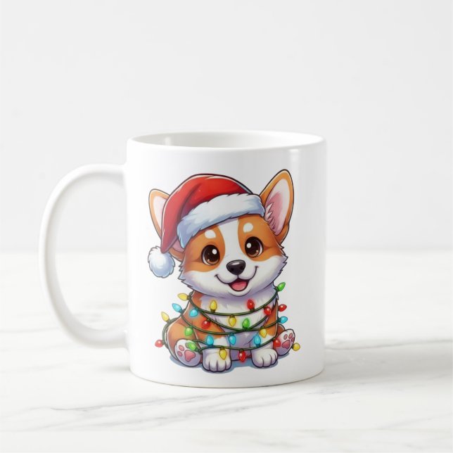Corgi Mug de Noël mignon (Gauche)