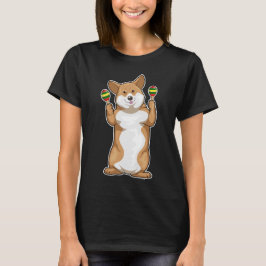 Corgi Musician Maracas Music T-Shirt