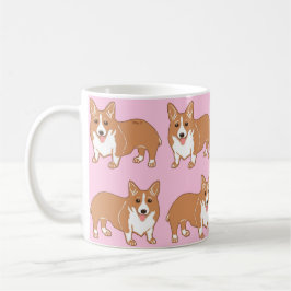 Corgi-Muster-hellrosa Tasse