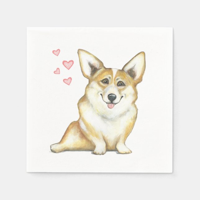 Corgi Napkin Serviette (Vorderseite)