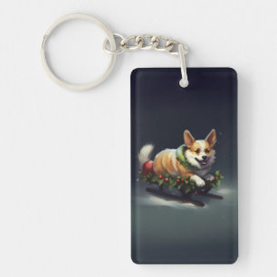 Corgi Noël neige hiver